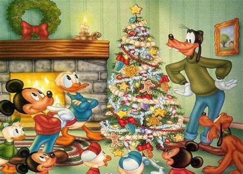 Gathering Around The Beautiful Christmas Tree Disney Merry Christmas