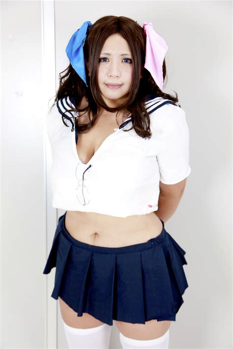 The Big Imageboard Tbib 1girl Asian Blue Eyes Breasts Brown Hair Chair Chouzuki Maryou