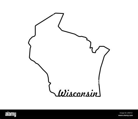 Wisconsin State Map Us State Map Wisconsin Outline Symbol Retro