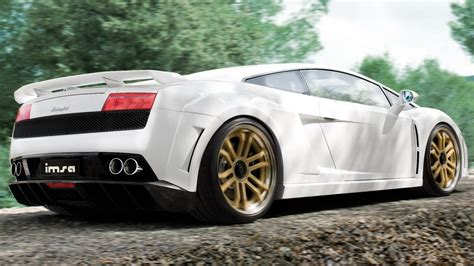 Wallpaper White Wheels Lamborghini Gallardo Sports Car