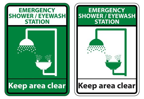 Shower Eyewash Station Sign Isolate On White Background Vector Illustration Vector Art
