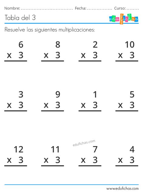 Tabla Del Fichas Ejercicios Aprender A Multiplicar Gratis Ejercicios De Calculo