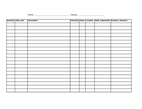 Ffree Blank Excel Spreadsheet Template Printable