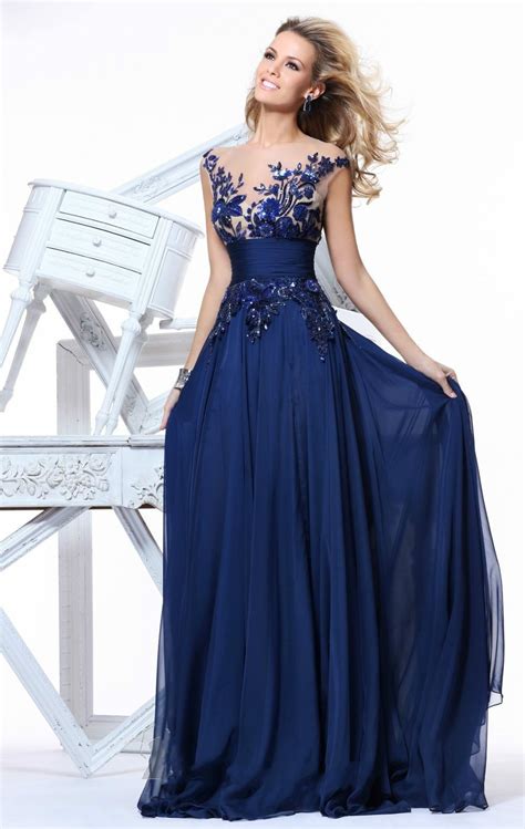 blue dress long wedding applique evening prom dresses gown cocktail party formal on luulla