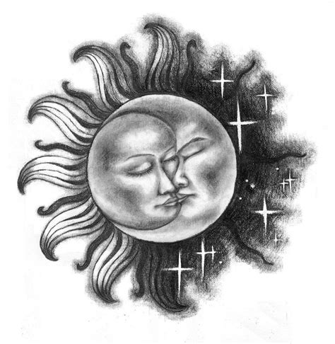 Tattoo Design Sun Moon Stars By Norablansett On Deviantart Moon Sun