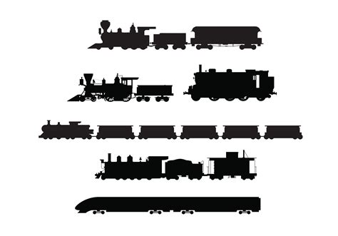 Train Rail Transport Silhouette Locomotive Stick Figure Black Train