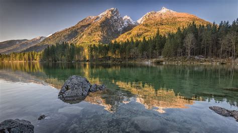 Nature Landscape Forest Lake Mountain Morning Trees