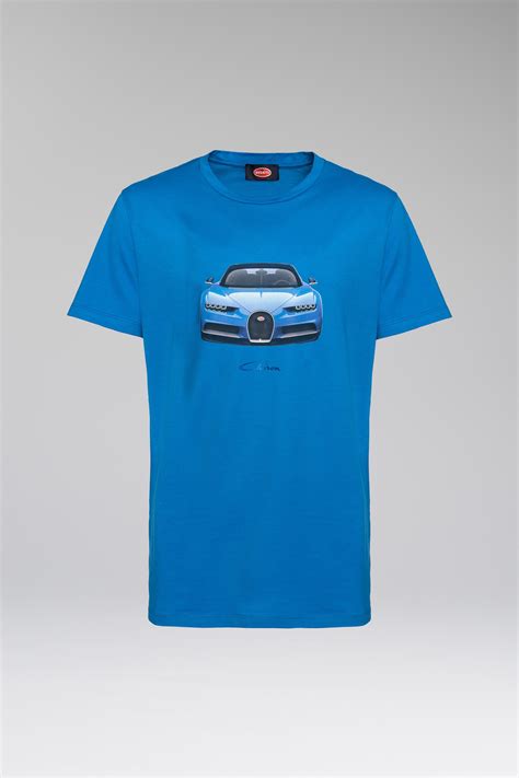 French Racing Blue Chiron T Shirt By Bugatti Choice Gear