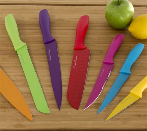 Classic Cuisine Piece Multicolor Knife Set With Sheaths Qvc