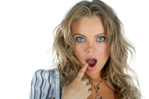 Beauty Woman Wonder Face With Open Mouth Stock Photo Image Of Glamour