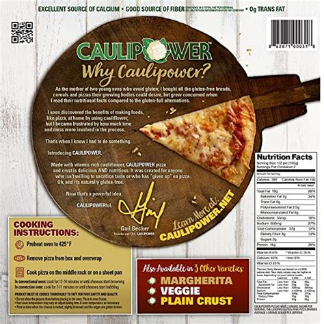 Some of these foods were entered by users and are subject to error. whole foods cauliflower pizza crust