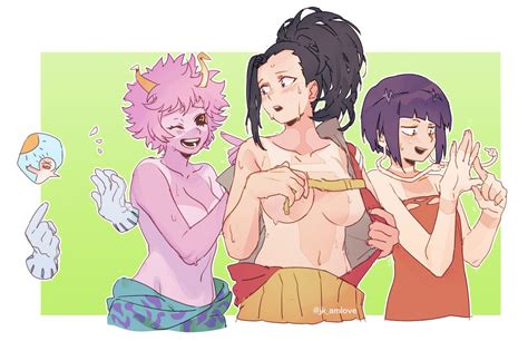 Yaoyorozu Momo Ashido Mina Jirou Kyouka And Hagakure Tooru Boku No