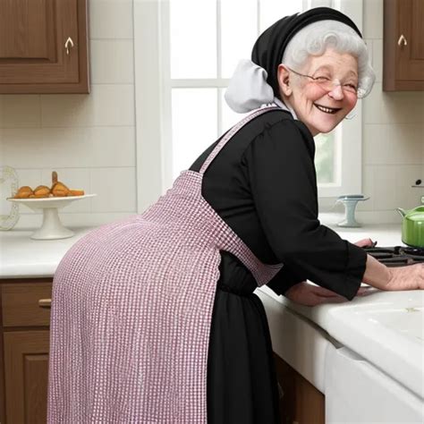 Imagine Resize Cute Huge Booty Amish Granny Bending Over In