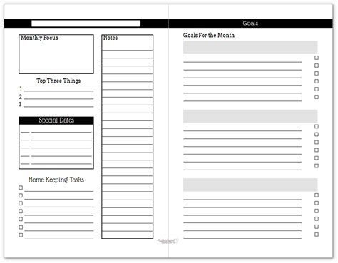 Black And White Monthly Planner Printables Are Here Personal Planner