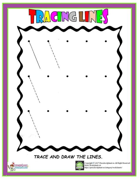 Diagonal Lines Trace Worksheet Shape Worksheets For Preschool Shapes
