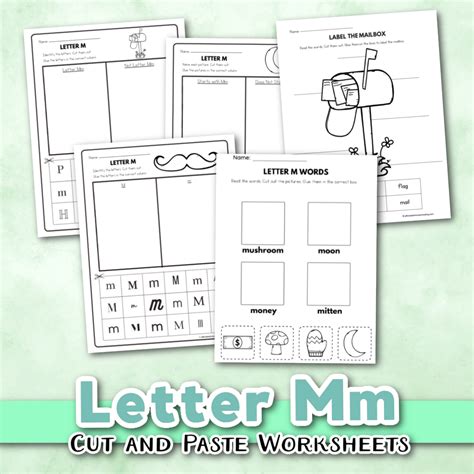 Letter M Cut And Paste Worksheets