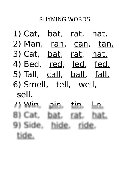 Solution Rhyming Words Worksheet Grade1 Studypool