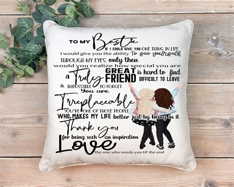Bestie Pillow Cover Best Friend T Throw Pillow Cover Etsy
