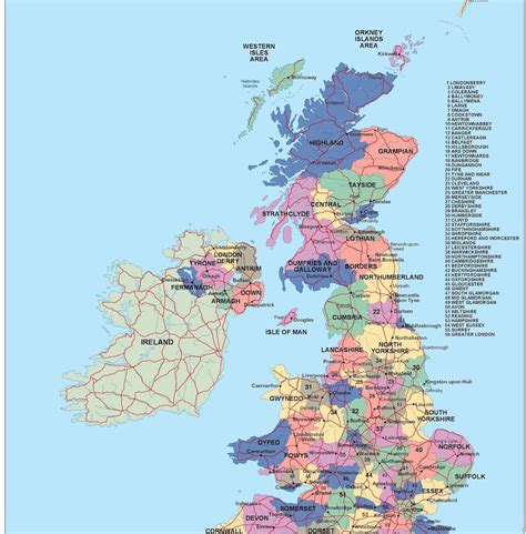 United Kingdom Political Map Illustrator Vector Eps Maps Order And