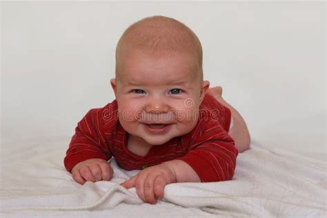 Smiling Baby Stock Image Image Of Newborn Baby Lifting 5898119