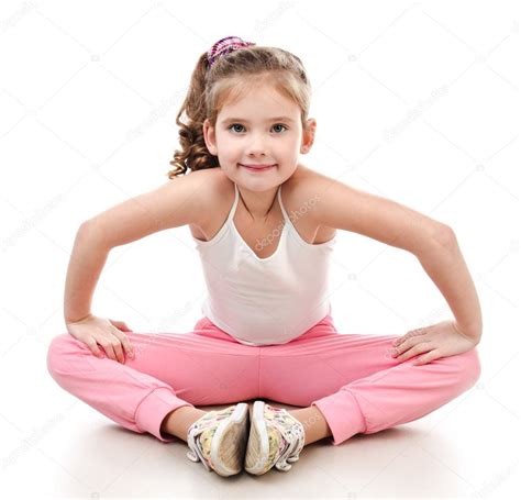 Cute Little Girl Doing Gymnastic Exercise — Stock Photo © Svetamart