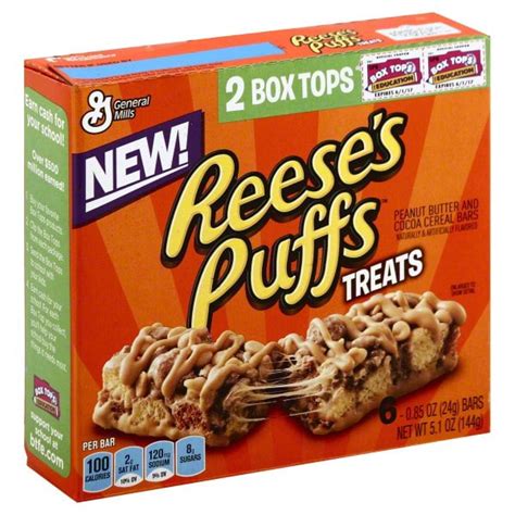 general mills reeses puffs treats cereal bars 6 ea