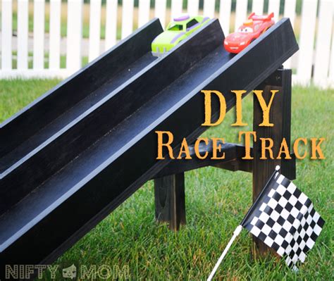 Weekend Diy Project Wood Race Car Track Nifty Mom