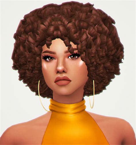 Sims 4 Female Curly Hair CC Maxis Match