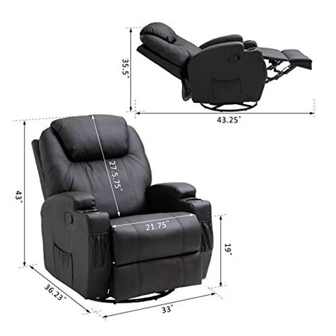 homcom faux leather heated massage recliner chair with remote black pricepulse