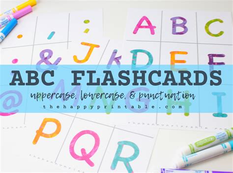Alphabet Flashcards Uppercase Lowercase And Punctuation The Happy