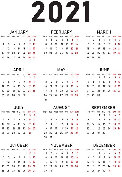 November 2021 Calendar Png