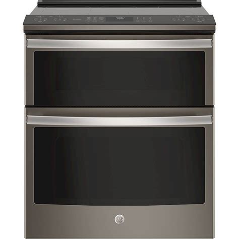Ge 66 Cu Ft Slide In Double Oven Electric Convection Range Slate