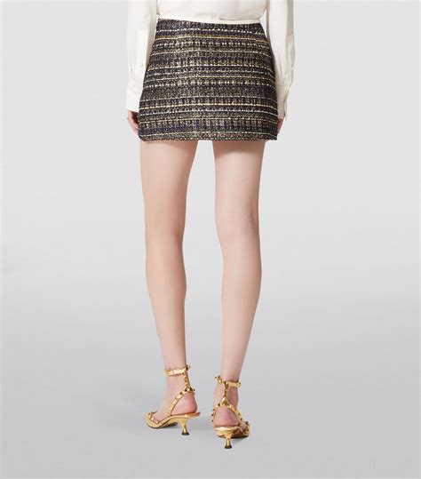 Valentino Garavani Multi Tweed Rockstud Mini Skirt Harrods Uk