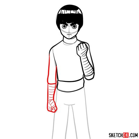 How To Draw Rock Lee From Naruto Anime Sketchok Easy Drawing Guides