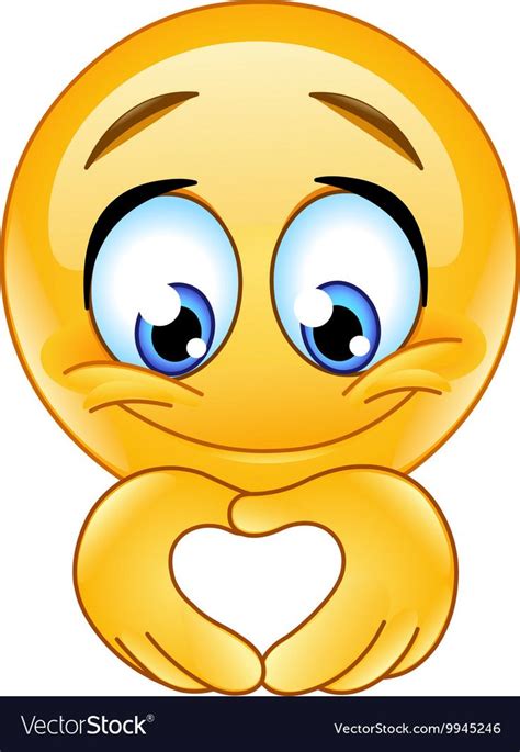 Heart Hands Emoticon Vector Image On Emoji Images Emoji