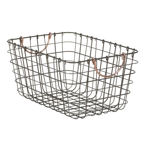 16x11x8 Wire Basket With Handle Graycopper Threshold™ Black