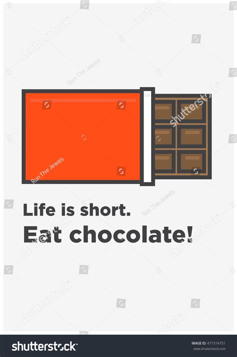 Life Short Eat Chocolate Line Art Stock Vector Royalty Free 471514751 Shutterstock