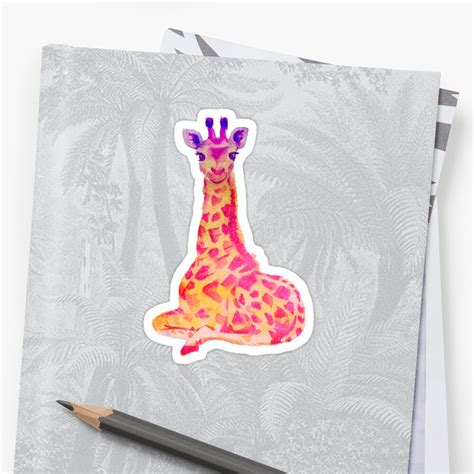 Giraffe Sticker By Sweetslay Redbubble