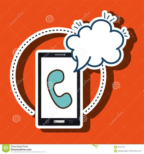 Smartphone Telephone Cloud Speak Stock Illustration Illustration Of