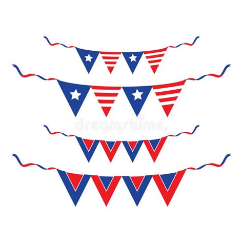 American Flag Bunting Vector Illustration Decorative Design Stock