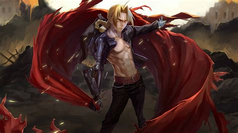 Fullmetal Alchemist Brotherhood Elric Edward Shirtless Cloaks Hd