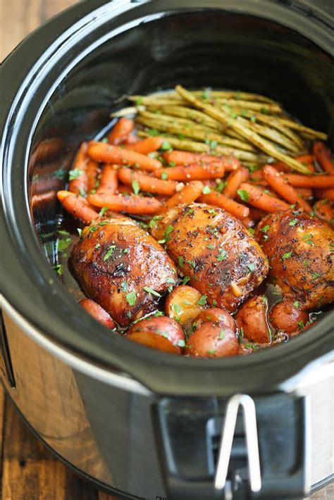 Slow Cooker Honey Garlic Chicken And Vegetables Slow
