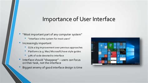 A user interface is an interface through which a person can control specific software or hardware. User interface design