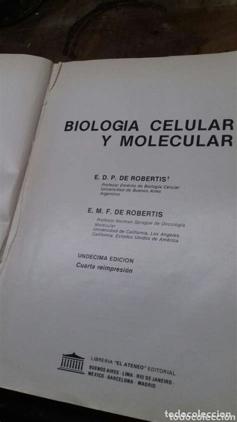 (paginas 1 a 237) primera partelink de descarga drive: biologia celular y molecular. robertis - Comprar Libros de ...