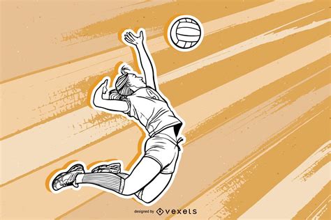 Volleyball Girl Portrait Sketch Vector Download