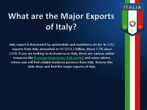 What Are The Major Exports Of Italy