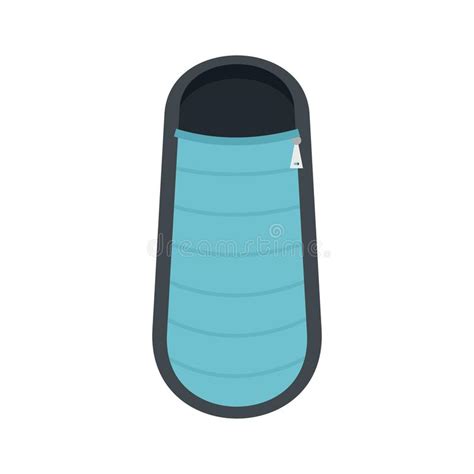 Blue Sleep Bag Icon Flat Style Stock Vector Illustration Of Bedding