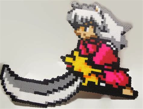 Inuyasha With Tetsusaiga Sword Pixel Art By Pixelmeltdowndesigns
