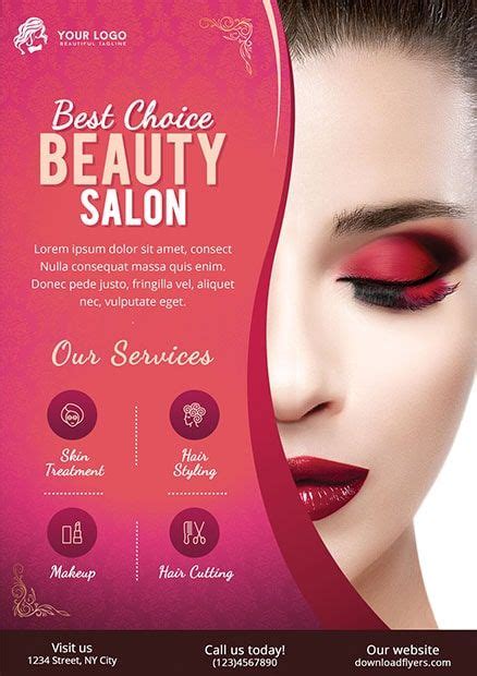 Download Free Beauty Salon Psd Flyer Template This Beauty Flyer Template Is A Unique Stylish