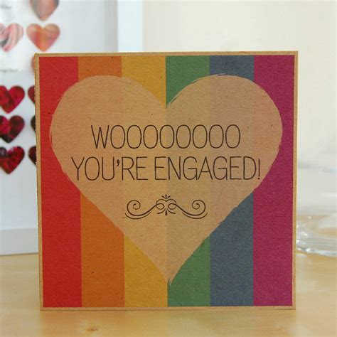 Wooo Youre Engaged Same Sex Engagement Card By Pink And Turquoise